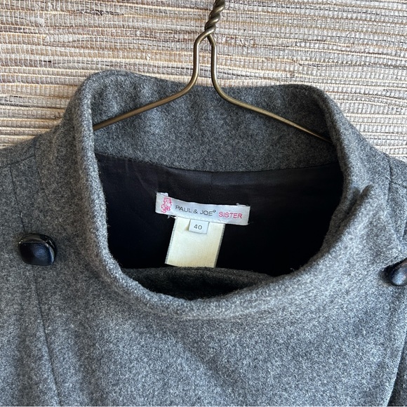 Paul & Joe Sister Gray Wool Double Breasted Winter Coat Size 40🇫🇷 6🇺🇸 - Picture 4 of 7